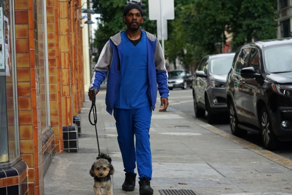 Jahdal Stevenson, dog daycare provider at The Pawlor Salon & Spa in Oakland, CA